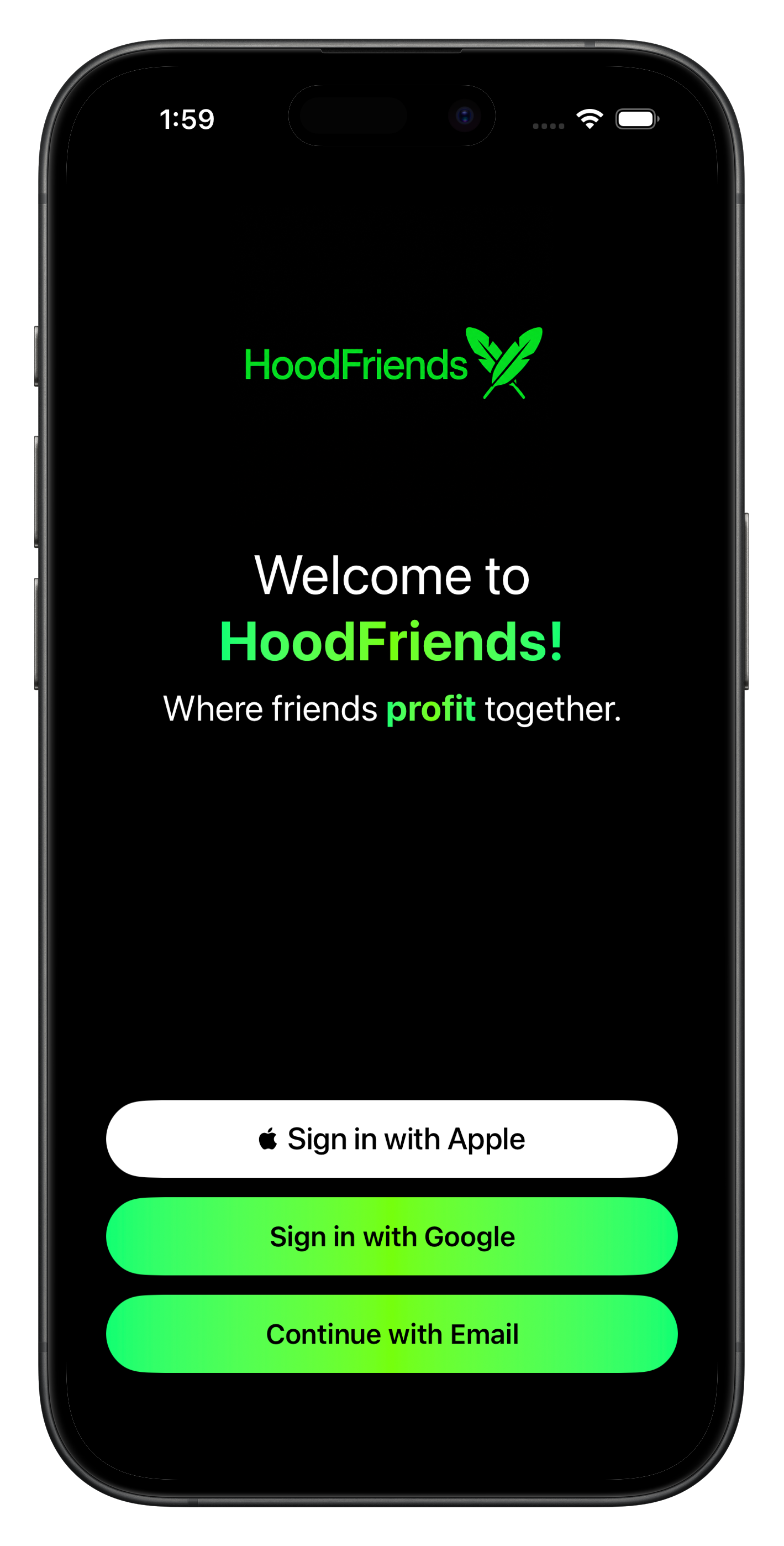 HoodFriends app screenshot